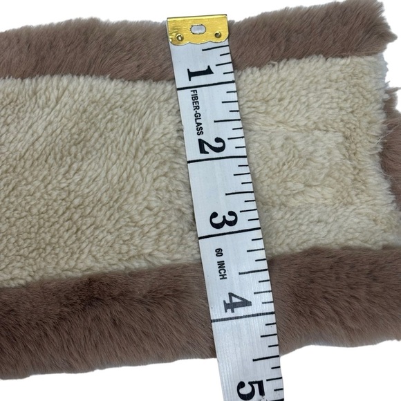 C.C. Mocha Faux Fur Sherpa Lined Headband with Velcro Closure One Size Fits Most - Picture 5 of 10